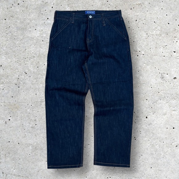 PLAC x O.A.M Wide Raw Denim Carpenter Jeans Mens Size 34 (36) (37) M Dark Wash - Picture 2 of 10